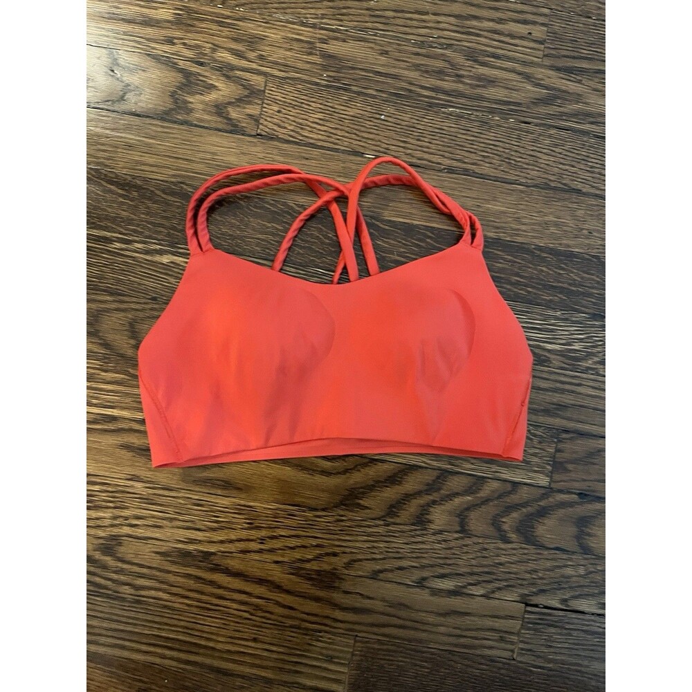 Savage X Fenty Sport SIZE L Orange Wireless Crossback Sports Bra Pullover Mesh